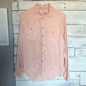 Pink button up top